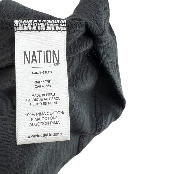 Nation LTD Shoshanah‎ Smocked Sundress Dress Midi Sleeveless Black Size Large - Picture 10 of 11